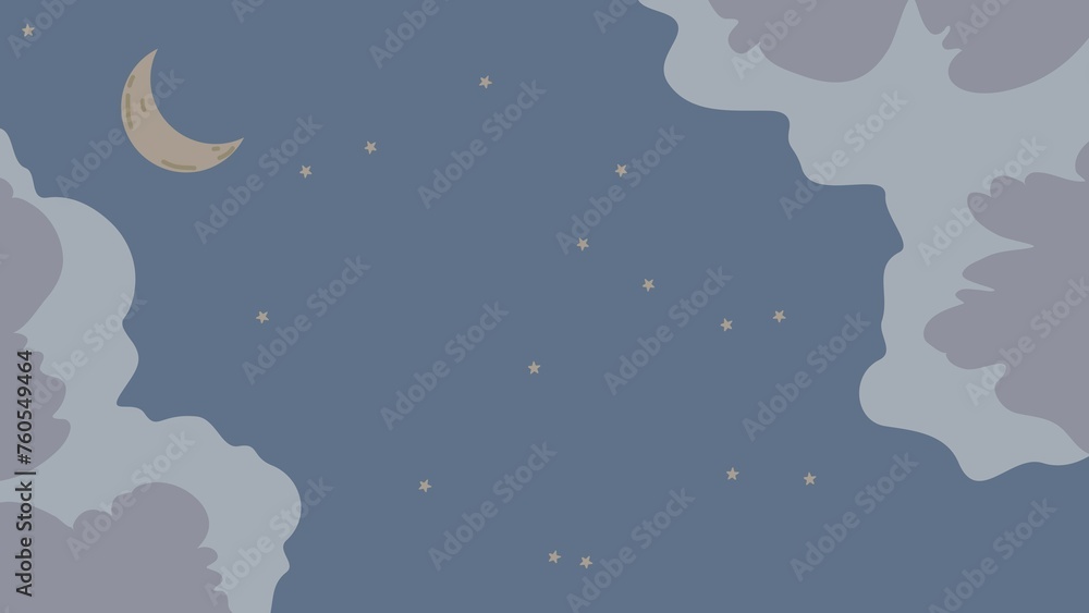 background with clouds and stars