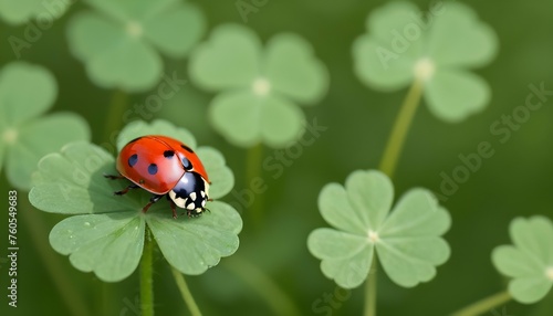 A Ladybug Resting On A Patch Of Clover © Zayn