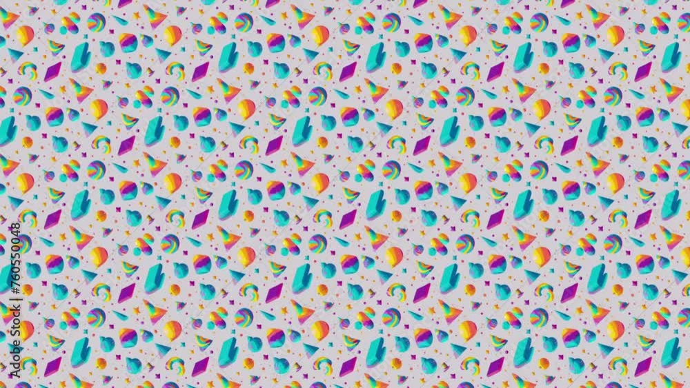 Colorful geometric shapes. Loop Background Animation Colorful geometric shapes. Loop Background Animation