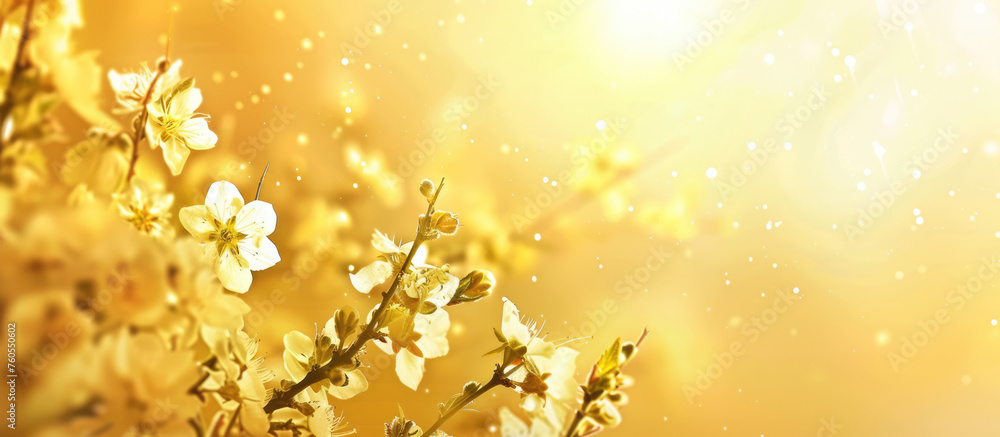 Golden blooms and soft glows artistic image