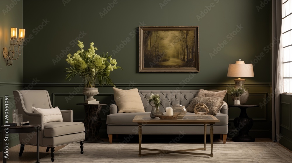 Charcoal Gray and Sage Green Infuse your space with sophistication and