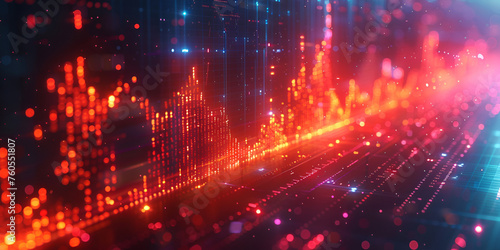Cyberpunk atmosphere wallpaper Stock Technology network background A depiction of the financial success and growth of investing in gold candlesticks on a 3D golden market background.