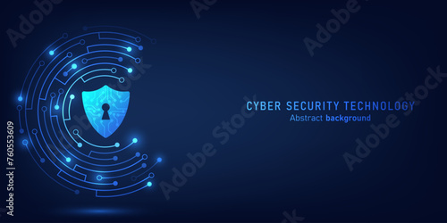 Cyber security technology on circuit board. Abstract background futuristic Hi tech style, Technology data protection system, Internet security and safety information personal, Vector and Illustration.