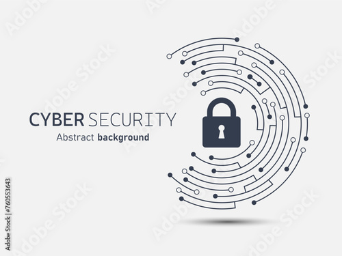Cyber security technology on circuit board. Abstract background futuristic Hi tech style, Technology data protection system, Internet security and safety information personal, Vector and Illustration.