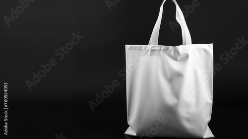 blank white fabric canvas bag for shopping isolated on white background