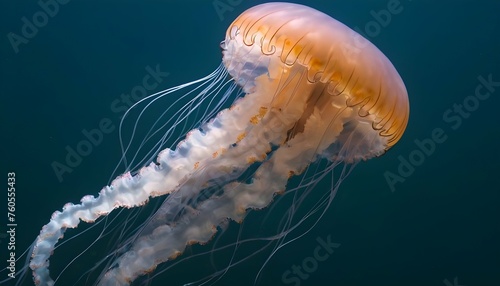 A Jellyfish With Tentacles That Shimmer Underwater © Tasnim