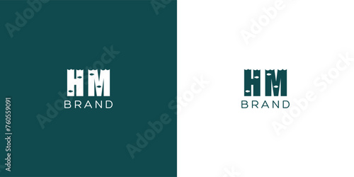 HM Letters vector logo design
