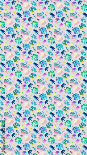 Vector graphics of colorful leaves. Loop Background Animation