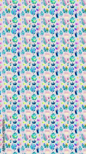 Vector graphics of colorful leaves. Loop Background Animation