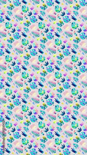 Vector graphics of colorful leaves. Loop Background Animation