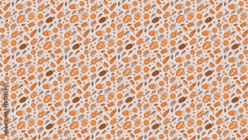 Vector graphics of seamless orange pattern. Loop Background Animation