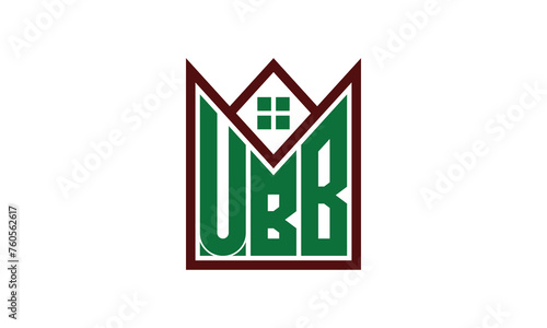 UBB initial letter real estate builders logo design vector. construction, housing, home marker, property, building, apartment, flat, compartment, business, corporate, house rent, rental, commercial photo