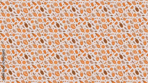 Vector graphics of seamless orange pattern. Loop Background Animation