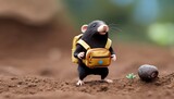 A Mole With A Tiny Backpack Exploring A Mole Sized