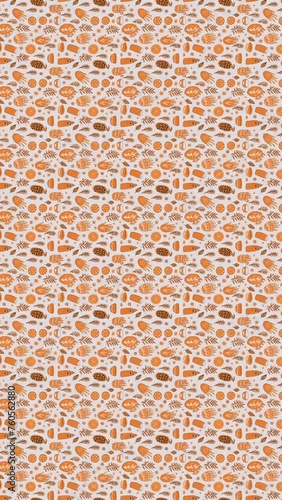 Vector graphics of seamless orange pattern. Loop Background Animation
