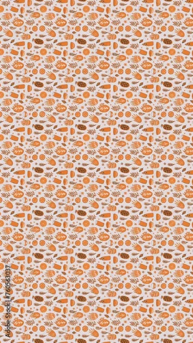 Vector graphics of seamless orange pattern. Loop Background Animation