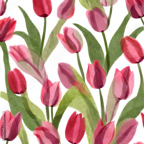Aquarell von blühenden Tulpen- Illustration