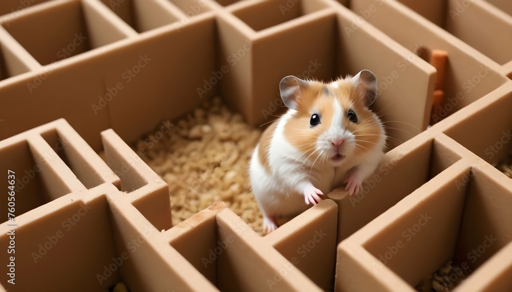A Hamster Scampering Through A Maze Of Tunnels
