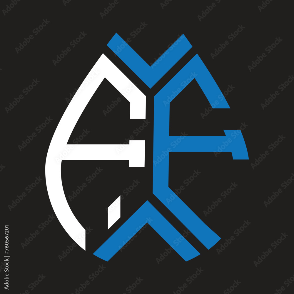 Fototapeta premium FF letter logo design on black background. FF creative initials letter logo concept. FF letter design. 
