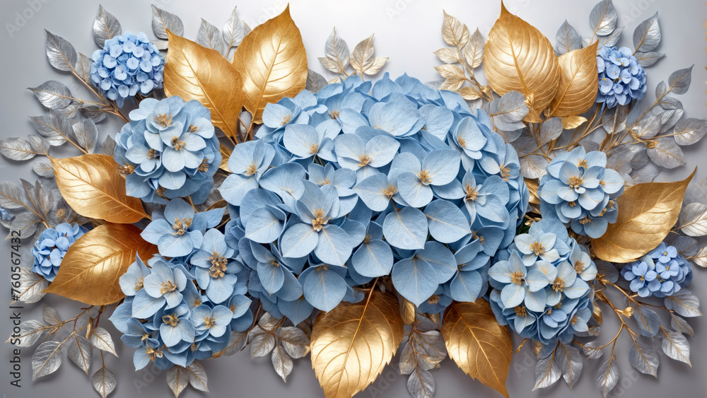 Fototapeta premium Beautiful abstract background with hydrangea flowers
