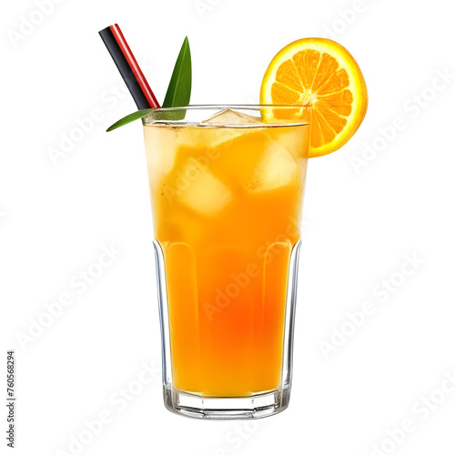 An Isolated Harvey Wallbanger Cocktail Drink, Transparent Background, PNG photo