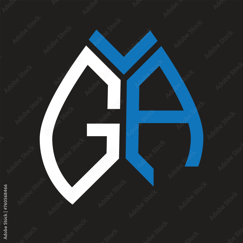 Obraz premium GA letter logo design on black background. GA creative initials letter logo concept. GA letter design. 