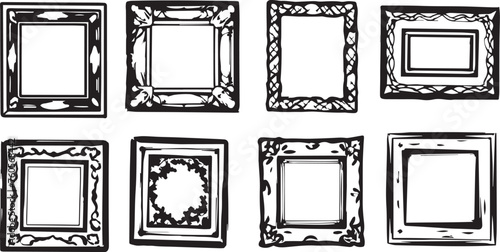 Set frames. Hand drawn vector illustration 