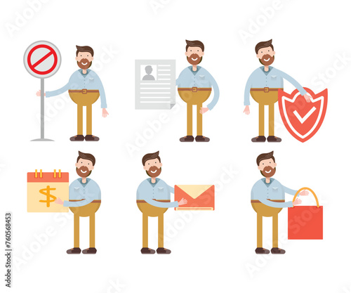 people character in various poses vector illustration