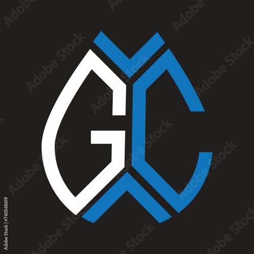 GC letter logo design on black background. GC creative initials letter logo concept. GC letter design.
