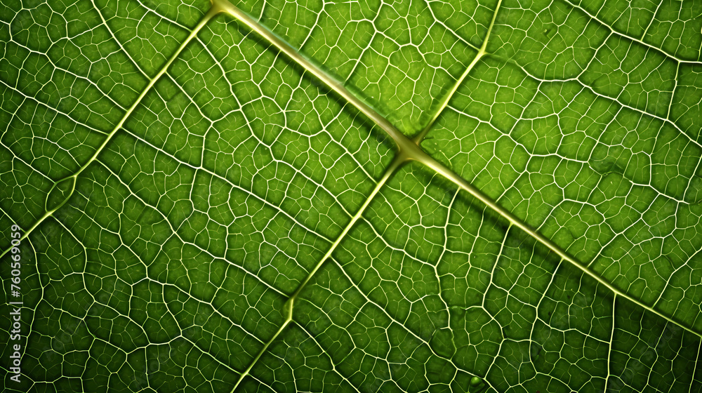 Fototapeta premium Green leaves abstract pattern, nature illustration