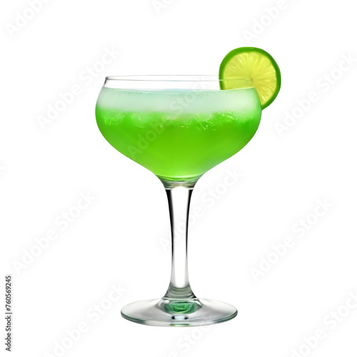 An Isolated Midori Sour Cocktail Drink, Transparent Background, PNG photo