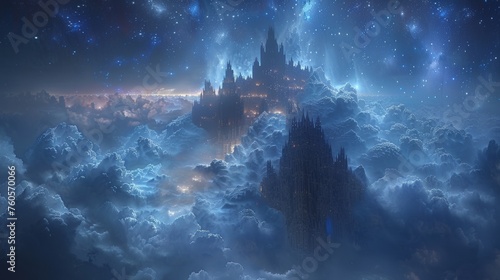 Cloud Castle wandering through the serene ether photo