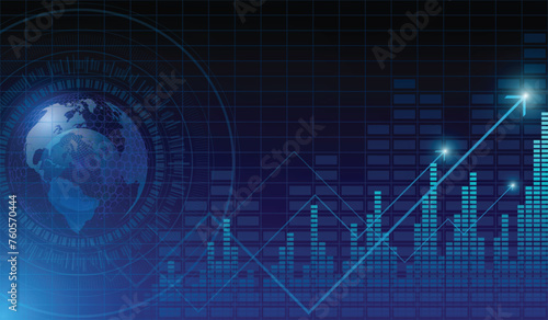 Stock market and trading.trend of graph vector design.Corporate future growth plan.digital graph.