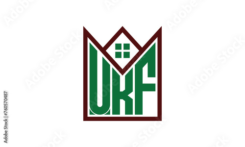 UKF initial letter real estate builders logo design vector. construction, housing, home marker, property, building, apartment, flat, compartment, business, corporate, house rent, rental, commercial