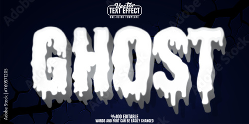 Ghost editable text effect, customizable zombie and tomb 3D font style