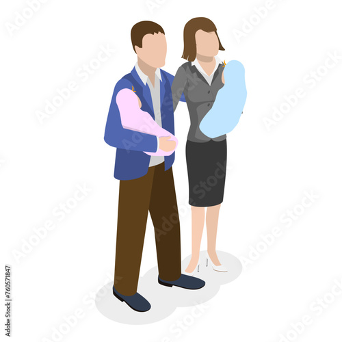 3D Isometric Flat Vector Illustration of In Vitro Fertilization, Artificial Pregnancy. Item 6