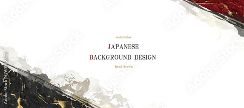 金箔, ベクター, 和, 和風, 背景, フレーム, 水彩, 和紙, イラスト