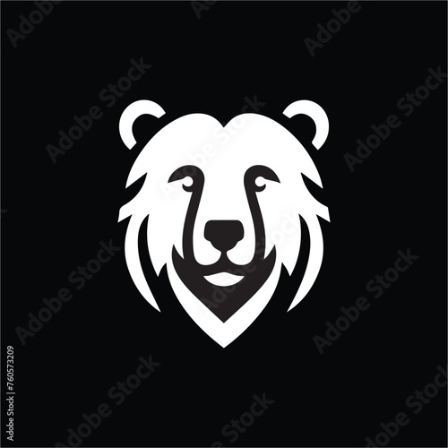 Bear head black and white