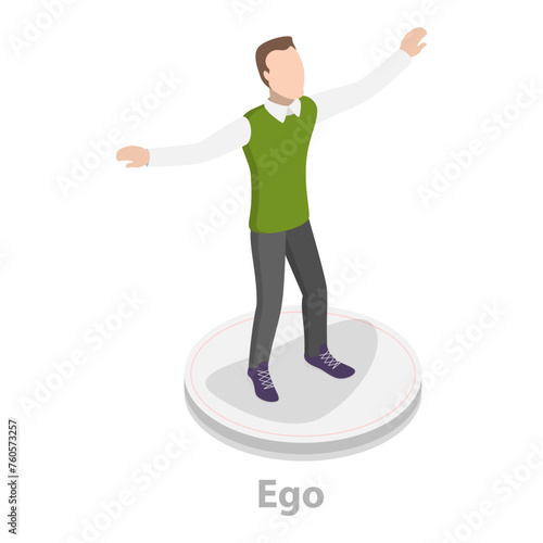 3D Isometric Flat Vector Illustration of Id, Ego, And Superego, Psychology Models. Item 2
