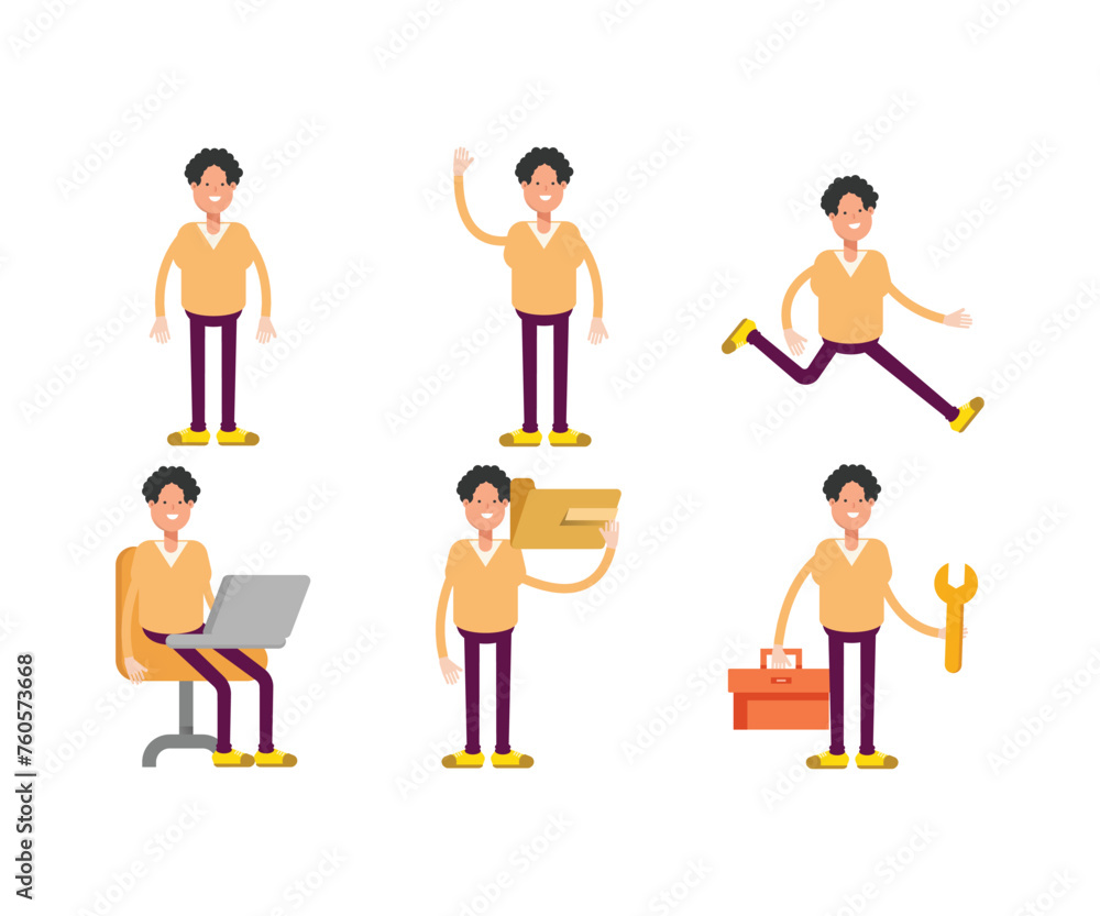 male characters set vector illustration male characters set vector illustration
