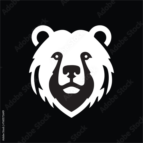Bear head black and white design