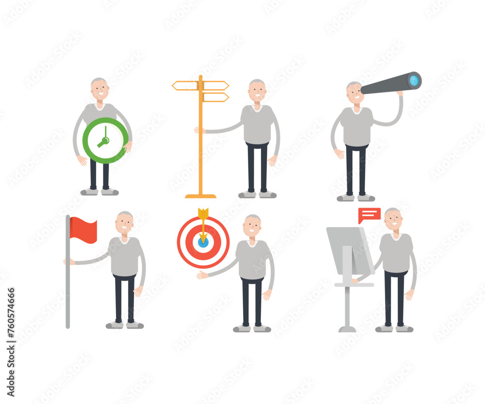 male character in various poses vector illustration male character in various poses vector illustration