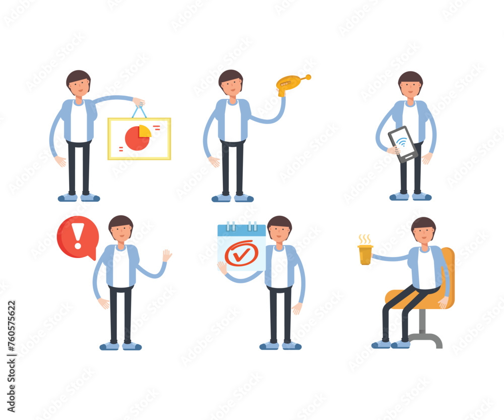 office worker characters set vector illustration office worker characters set vector illustration