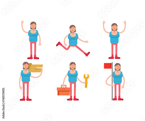 woman characters set vector illustration