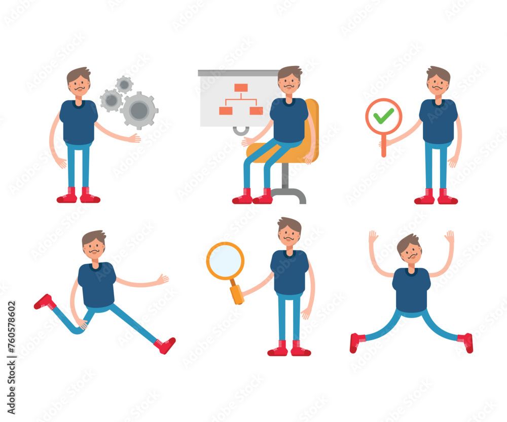 boy character in various poses characters illustration boy character in various poses characters illustration