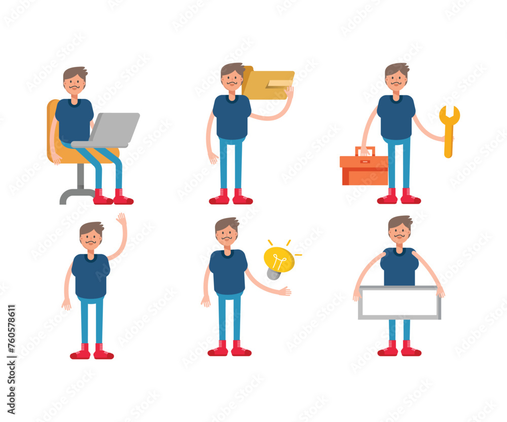 boy character in various poses characters illustration boy character in various poses characters illustration