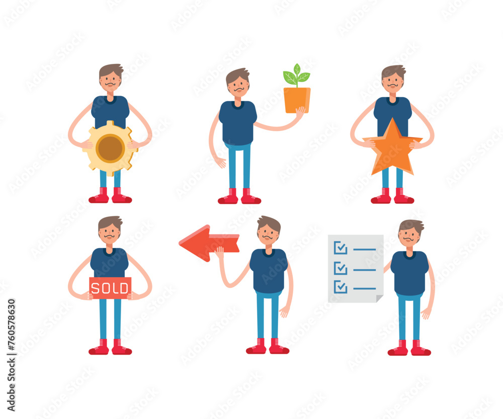 boy character in various poses characters illustration boy character in various poses characters illustration