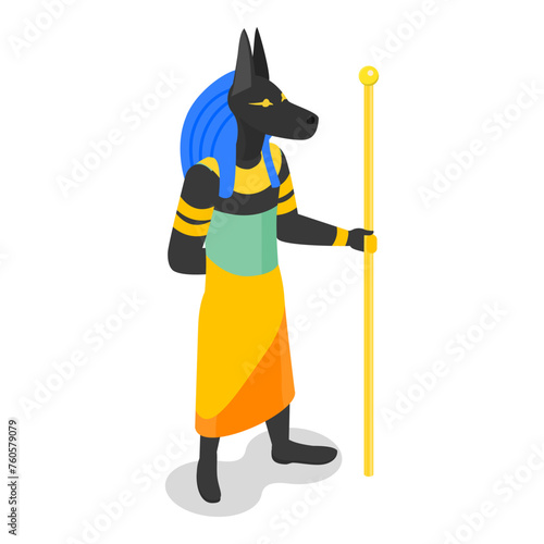 3D Isometric Flat Vector Set of Egypt Symbols, Old Civilization Archaeology Artifacts. Item 2