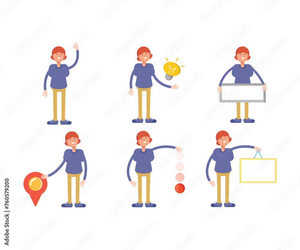 girl characters set vector illustration girl characters set vector illustration