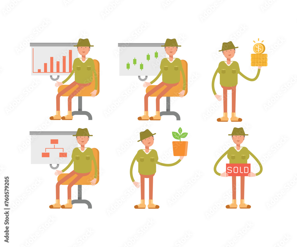 Fototapeta premium people character in various poses vector illustration